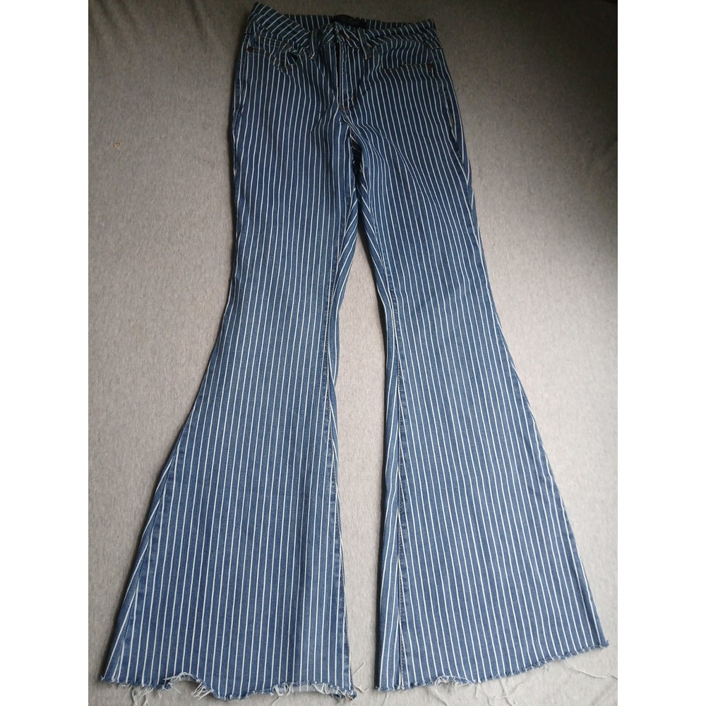 Judy Blue Jeans 27 Super Flare Bell Bottom Stretch Slimming Cowboy Western Boho
